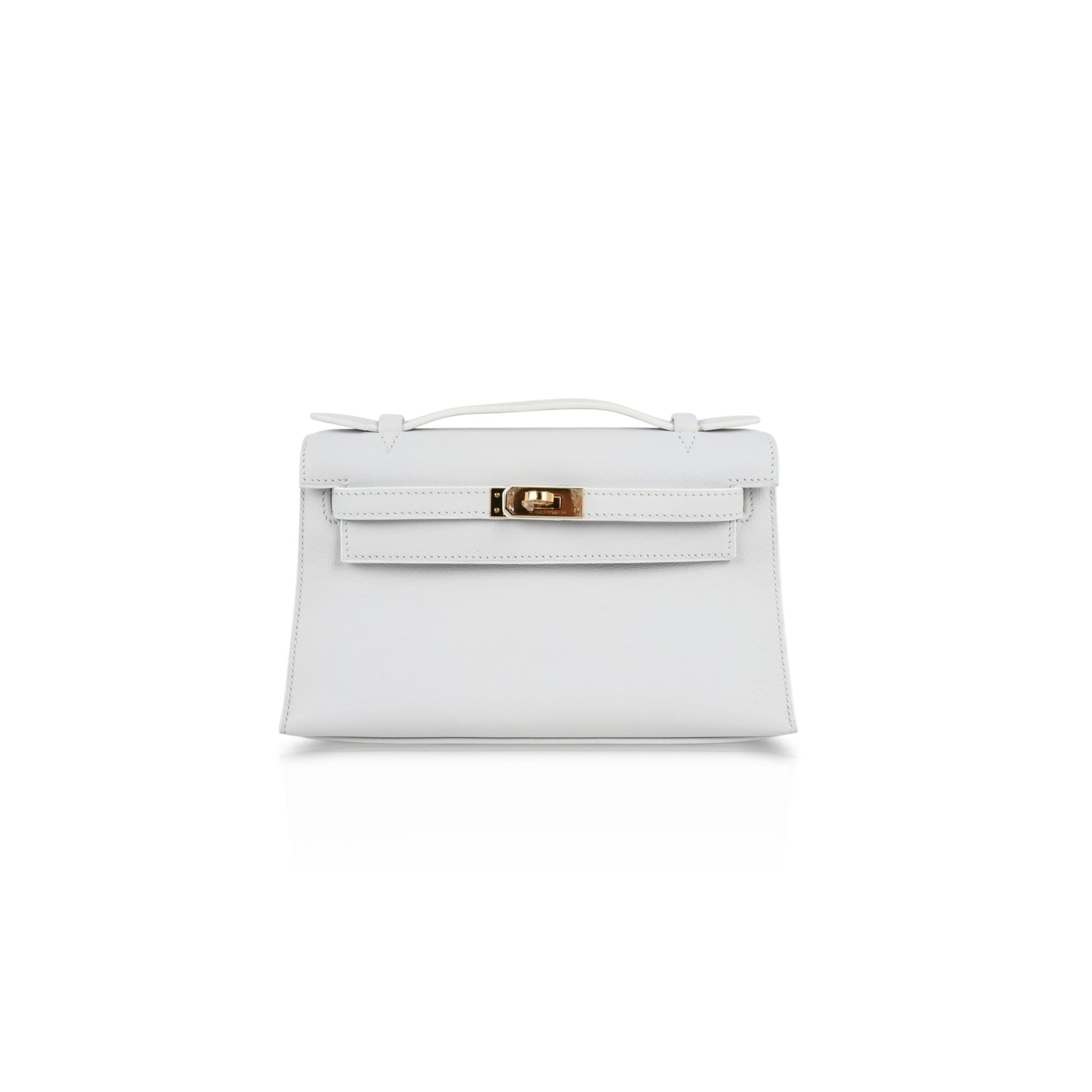 HERMÈS MASTER  KELLY GENERATION SWIFT MILKSHAKE PLATINUM SILVER BUCKLE (22*14*7cm) 